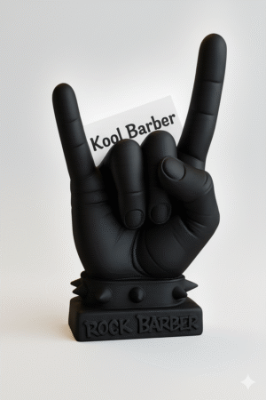 Expositor de tarjetas barbería mano rock | Kool Barber