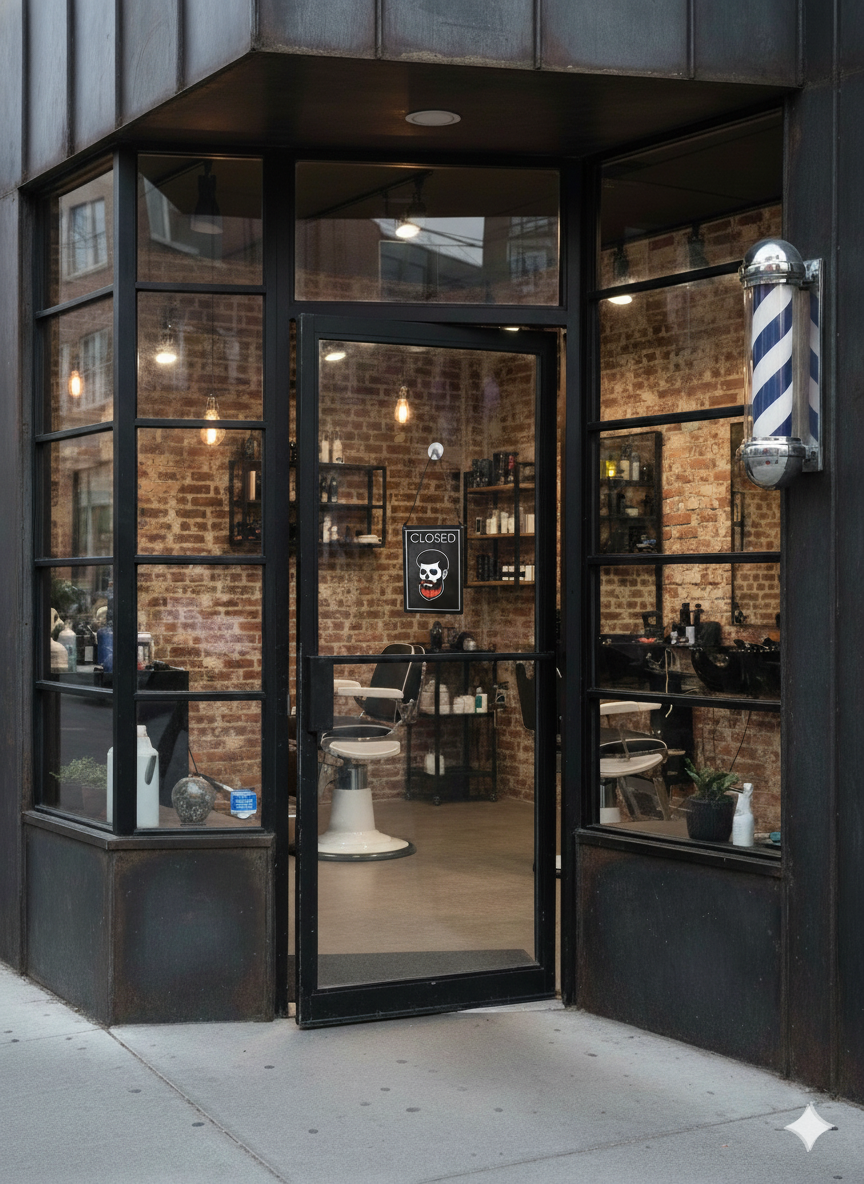 Cartel cerrado/abierto barbero afro calavera| Kool Barber - Imagen 4